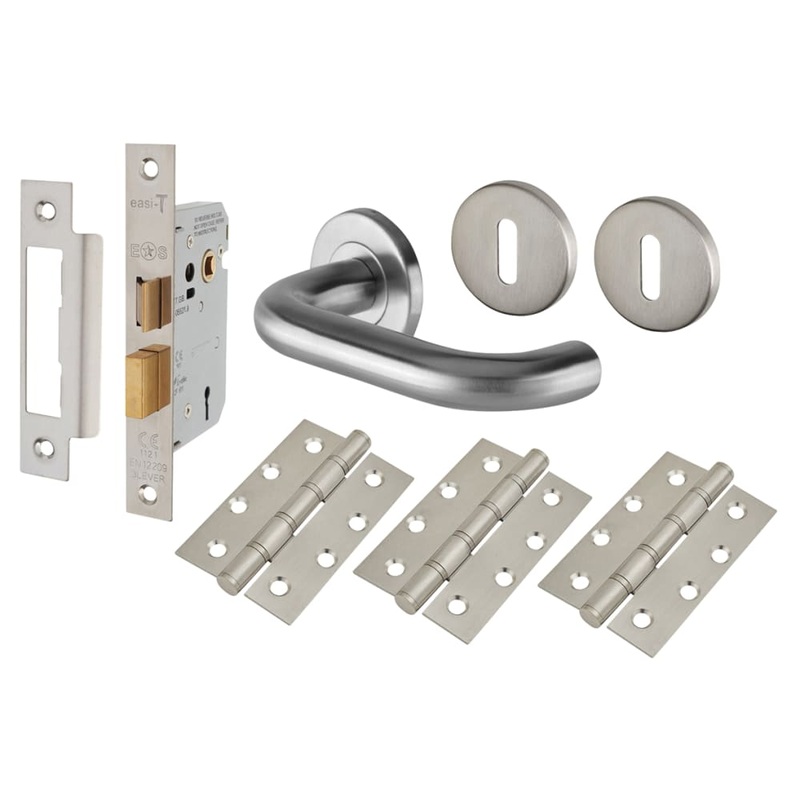Touchpoint 19mm Return to Door 3 Lever Sashlock Door Handle on Rose Kit – Stainless Steel