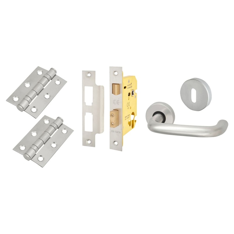 Touchpoint 19mm Return to Door 5 Lever Sashlock Door Handle on Rose Kit – Aluminium