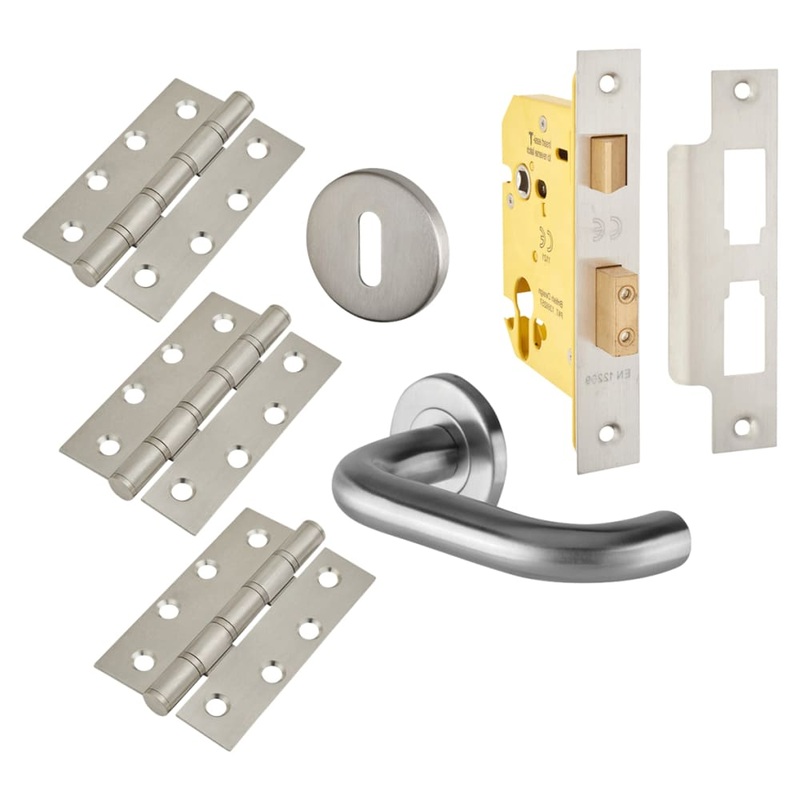 Touchpoint 19mm Return to Door 5 Lever Sashlock Door Handle on Rose Kit – Stainless Steel