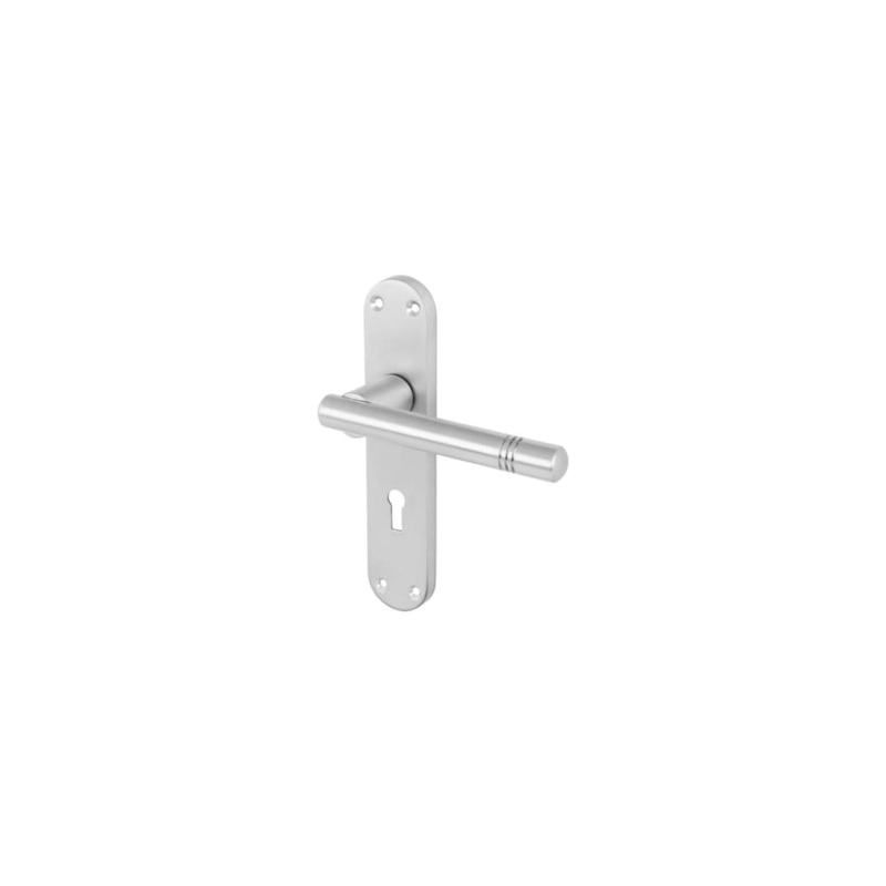 Touchpoint Bologna Lock Door Handle – Keyhole – 182 x 39mm – Satin Chrome