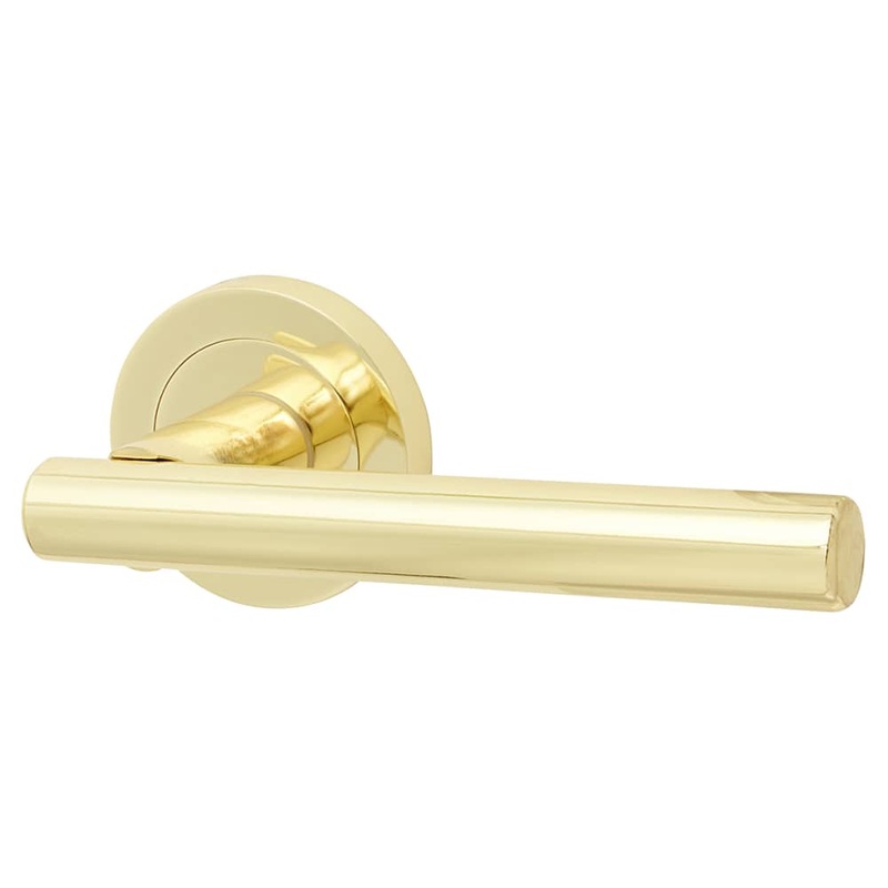 Touchpoint Ella Door Handle on Rose – Polished Brass