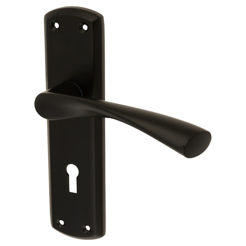 Touchpoint Monza Lock Door Handle – Keyhole – 175 x 45mm – Matt Black