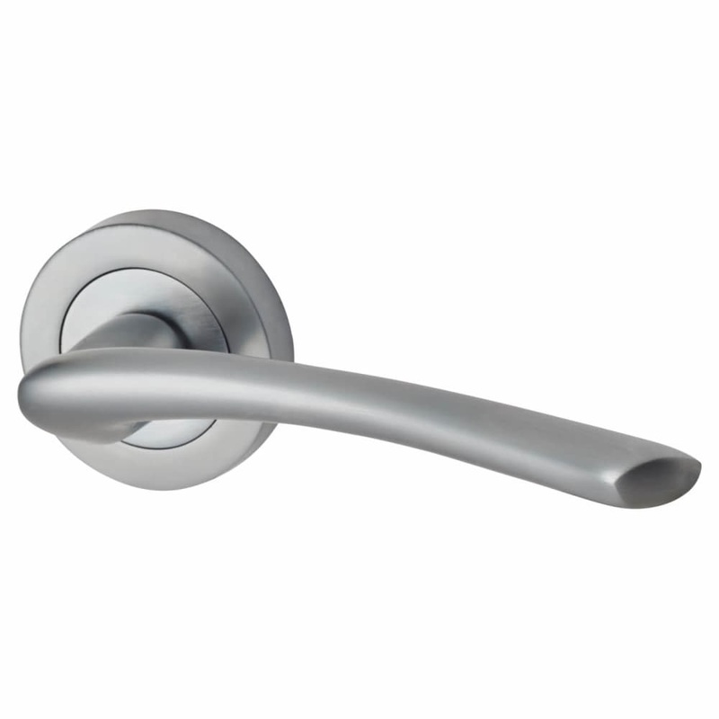 Touchpoint Rimini Door Handle on Rose – Satin Chrome