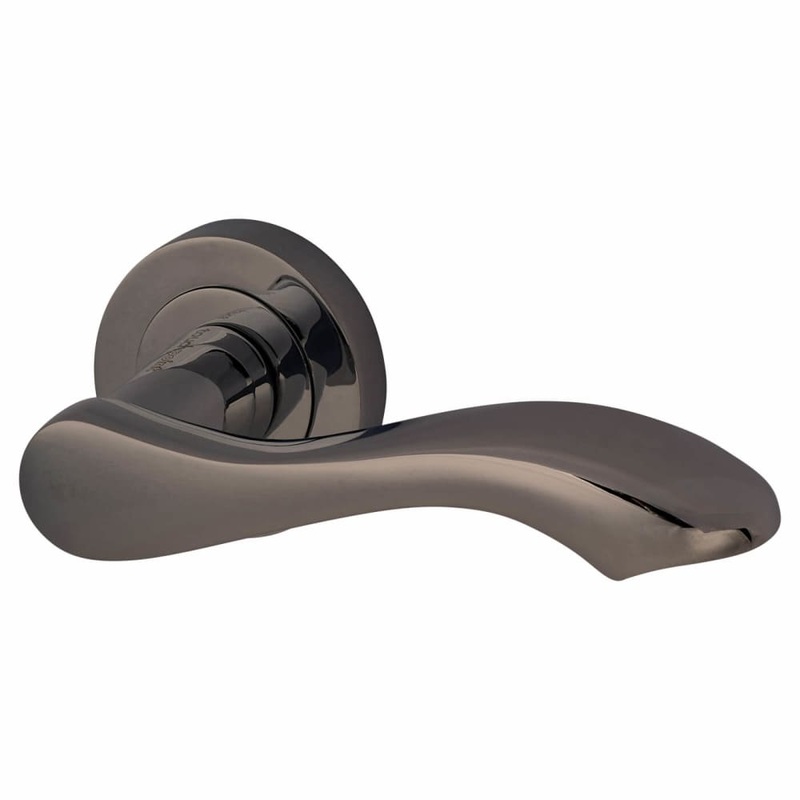 Touchpoint Scarlett Door Handle on Rose – Black Nickel
