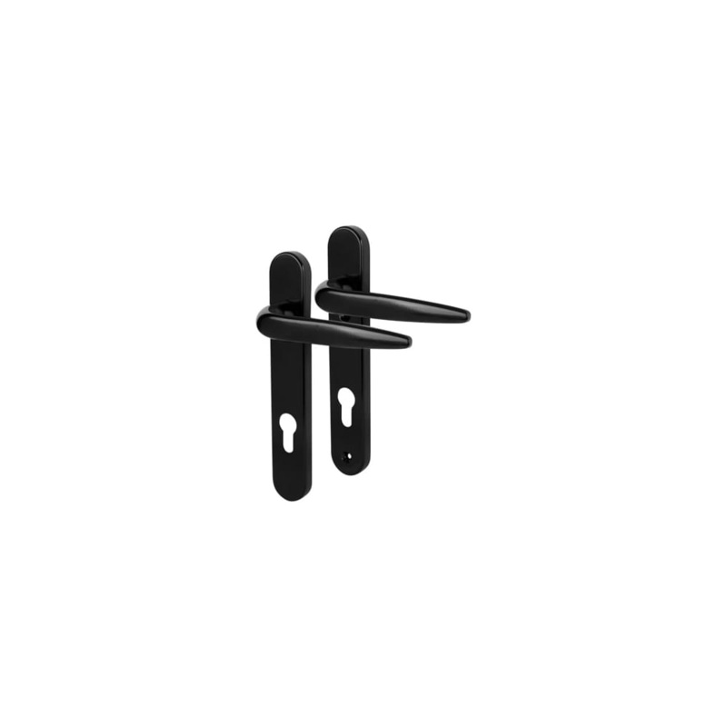 Trojan Sparta uPVC Multipoint Door Handle – Short Plate – 92mm c/c – Black