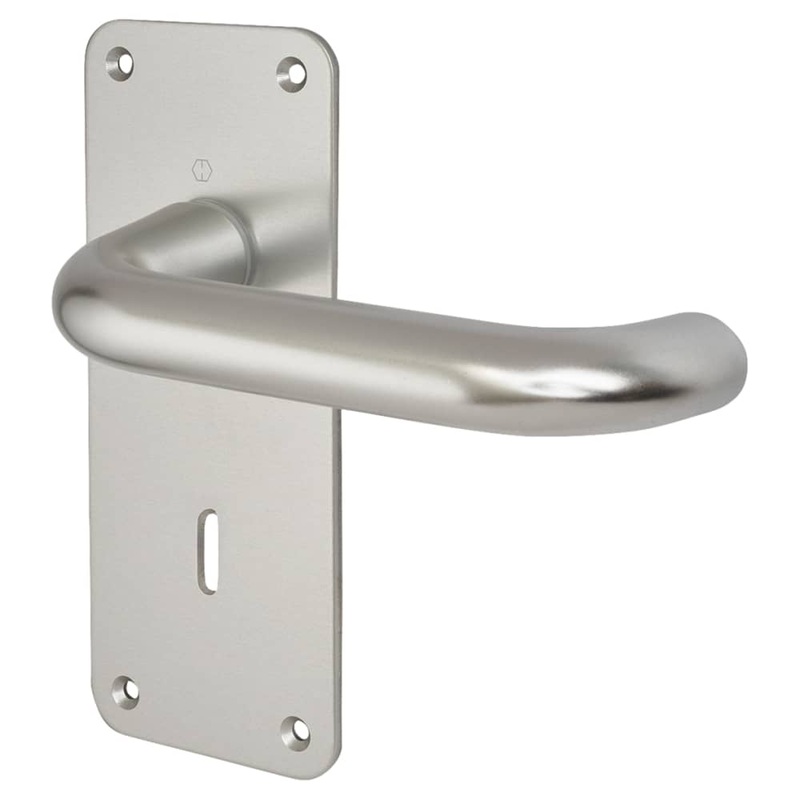 Altro 20mm Return to Door Lock Door Handle – Keyhole – Vertical Plate – 160 x 64mm – Aluminium