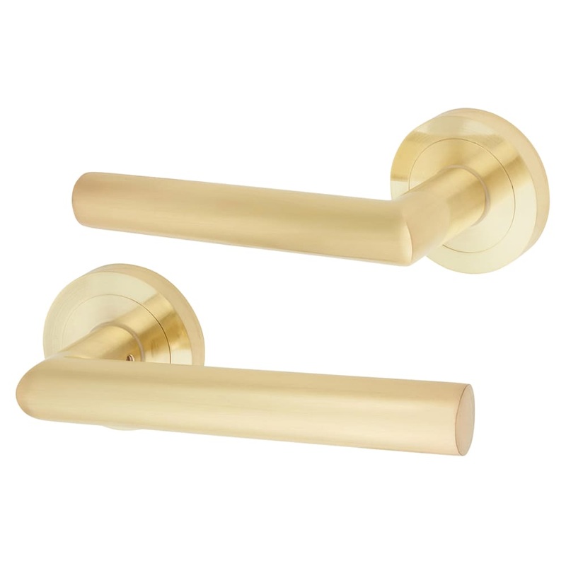 Altro Emily Door Handle on Rose – Satin Brass