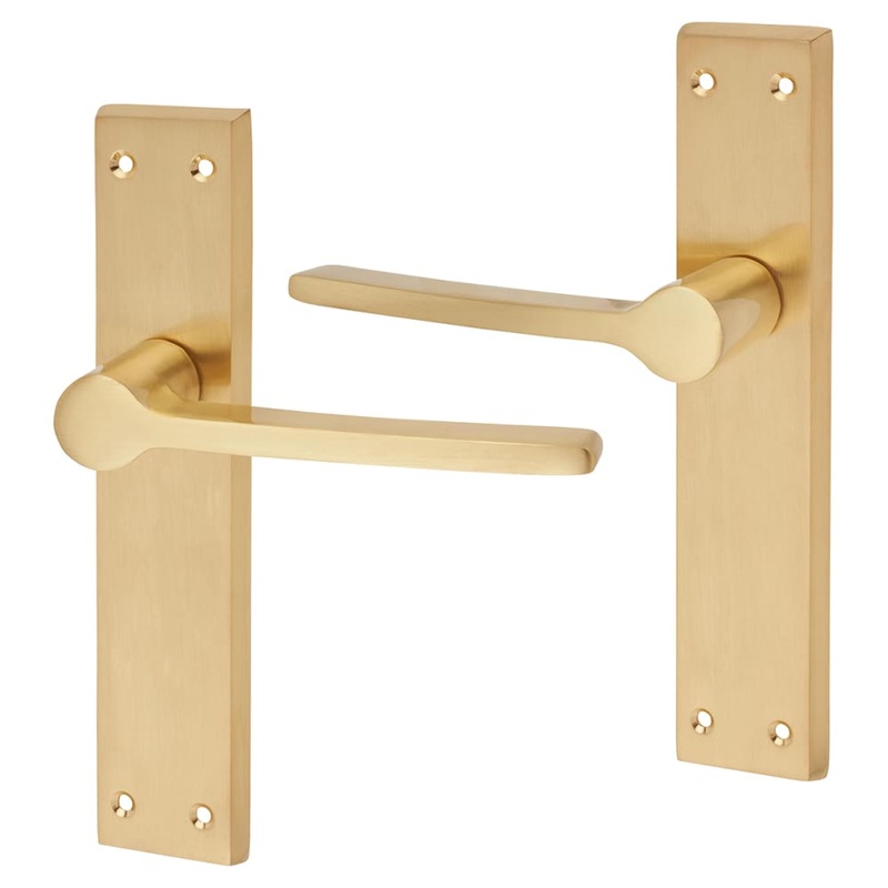 Altro Farley Latch Door Handle – 200 x 42mm – Satin Brass