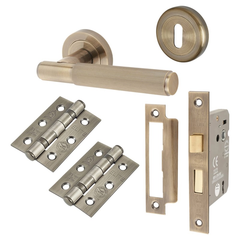 Altro Nova Lines 3 Lever Sashlock Door Handle Kit – Antique Brass