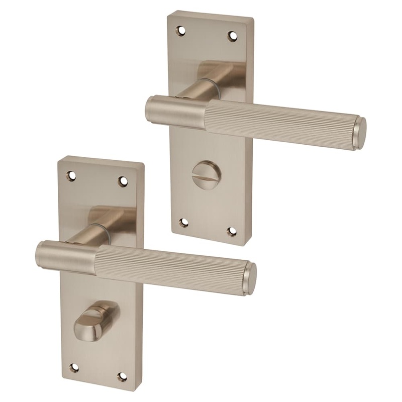 Altro Nova Lines Bathroom Door Handle – 155 x 55mm – Satin Nickel