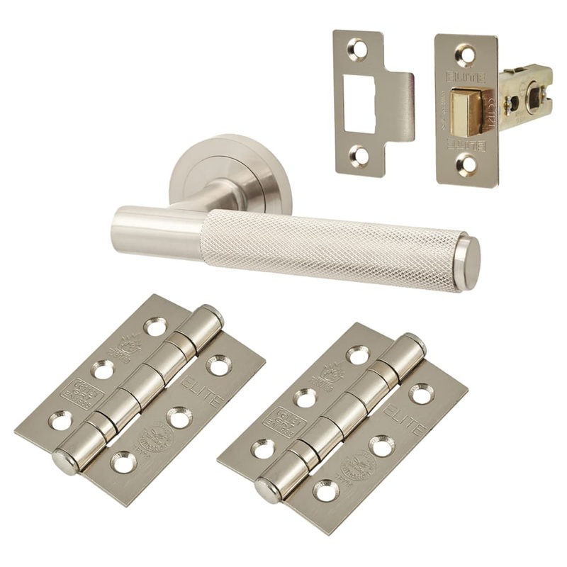 Altro Remi Knurled Latch Door Handle Kit – Satin Nickel