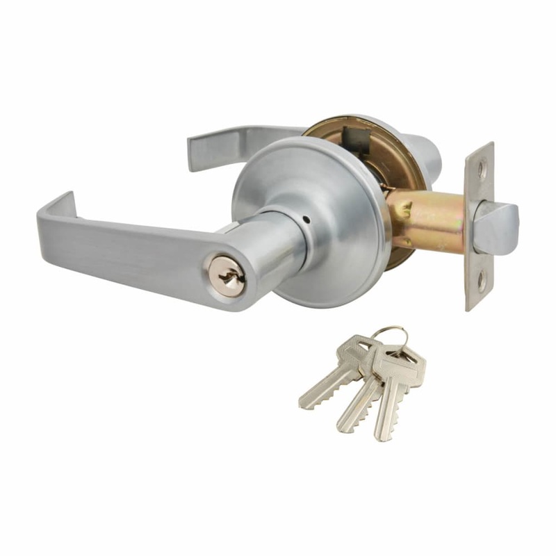 Altro Return to Door Hotel Door Handle on Rose Set – Entrance – Satin Chrome