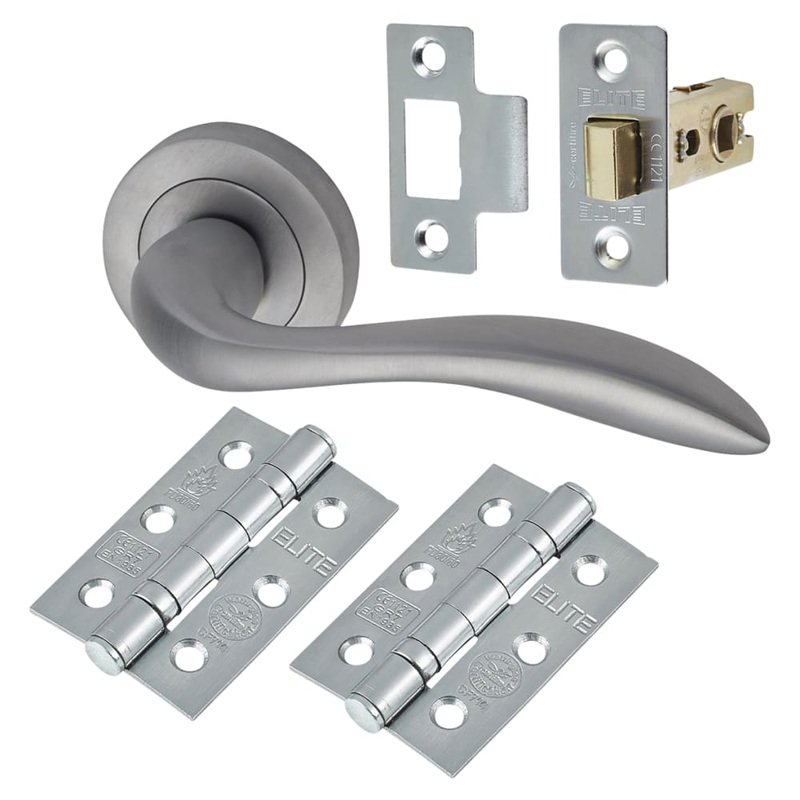 Altro Sussex Latch Door Handle on Rose Kit – Satin Chrome