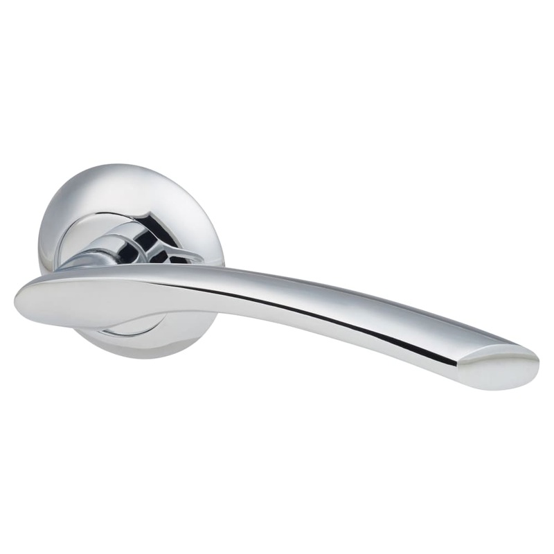 Altro York Door Handle on Rose – Polished Chrome
