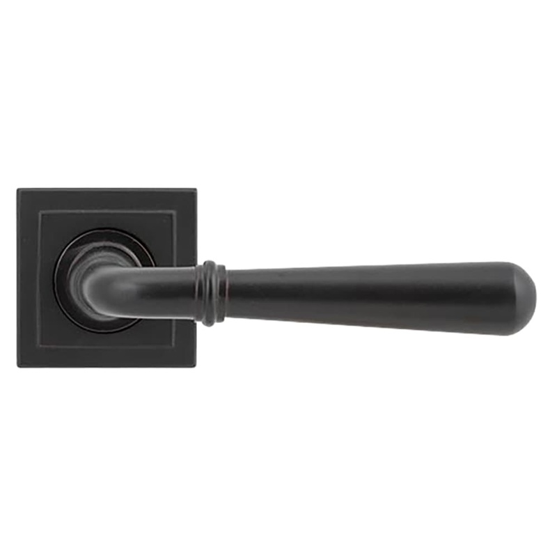 From The Anvil Newbury Door Handle on Square Rose – Aged Bronze