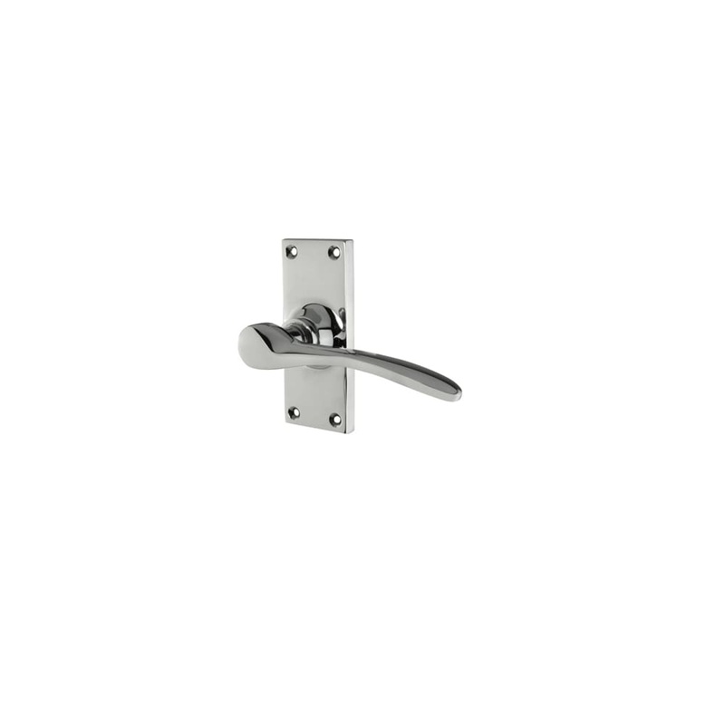Hampstead Buckingham Latch Door Handle – Short Plate – 100 x 41mm – Polished Chrome
