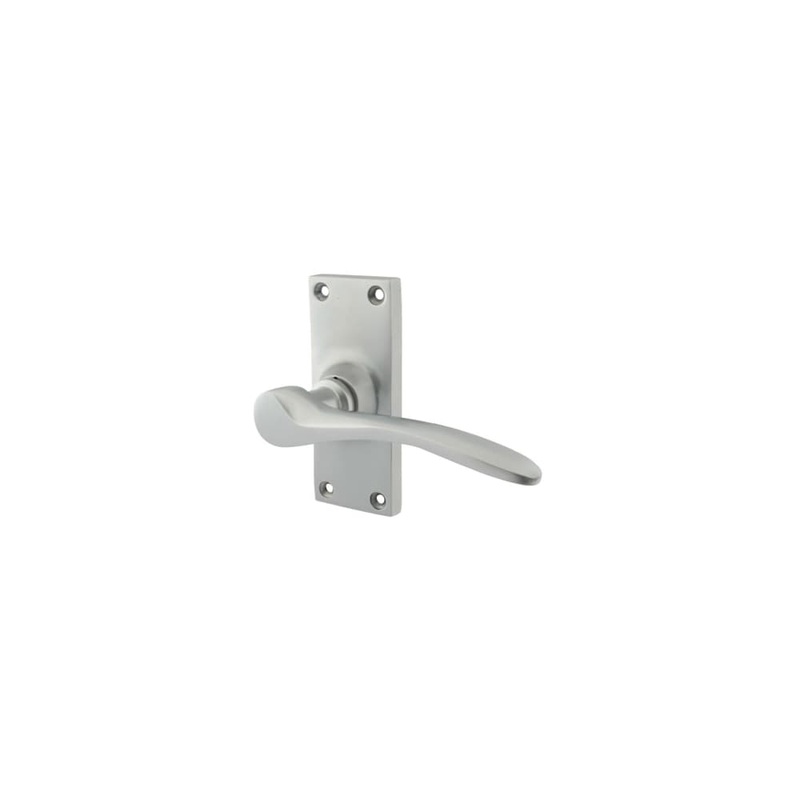 Hampstead Buckingham Latch Door Handle – Short Plate – 100 x 41mm – Satin Chrome
