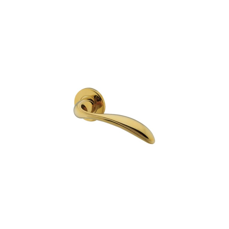 Hampstead Cast Swept 3 Style Door Handle on Rose – PVD Brass