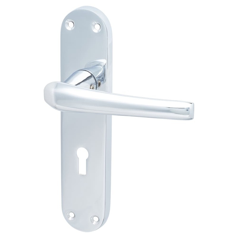 Hampstead Naples Lock Door Handle – Keyhole – 182 x 40mm – Polished Chrome
