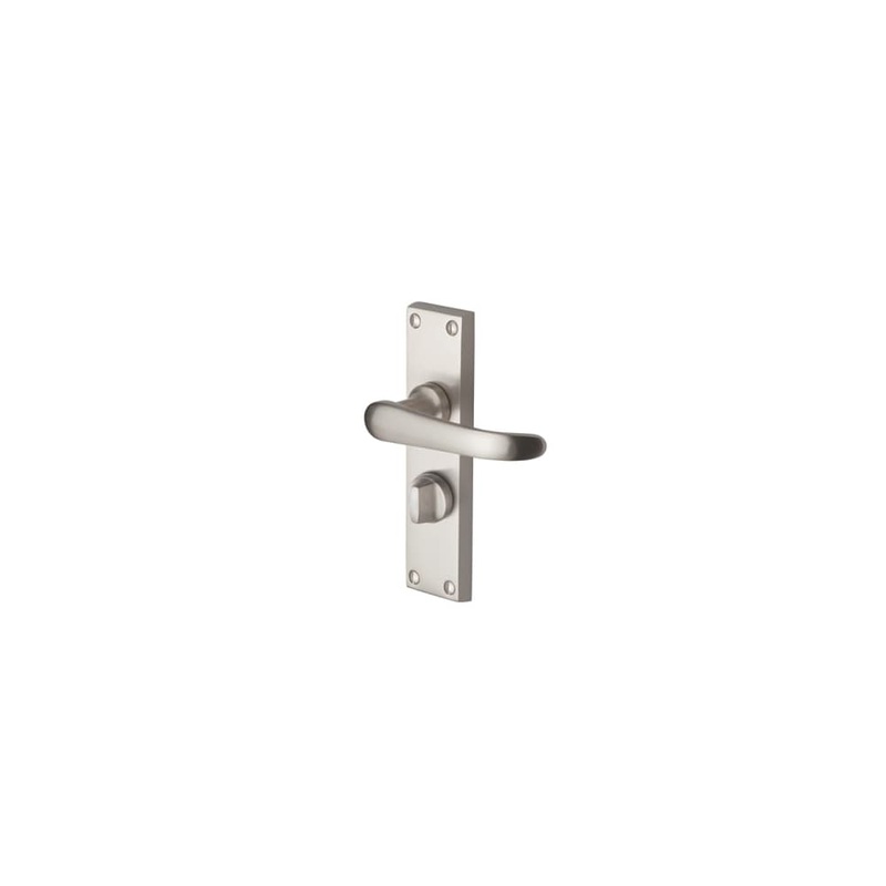 Heritage Brass by M Marcus Windsor Privacy Door Handle – Short Plate – 119 x 40mm – Satin Nickel