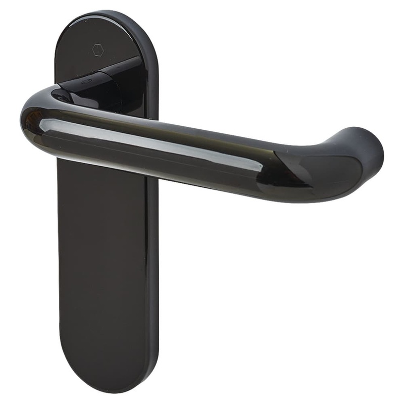 Hoppe Paris AR600/21 Nylon Steel Core Safety Latch Door Handle – 165 x 46mm – Ebony Black
