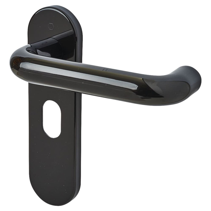 Hoppe Paris AR600/24 Nylon Steel Core Safety Door Handle – Oval – 48.5mm c/c – Ebony Black