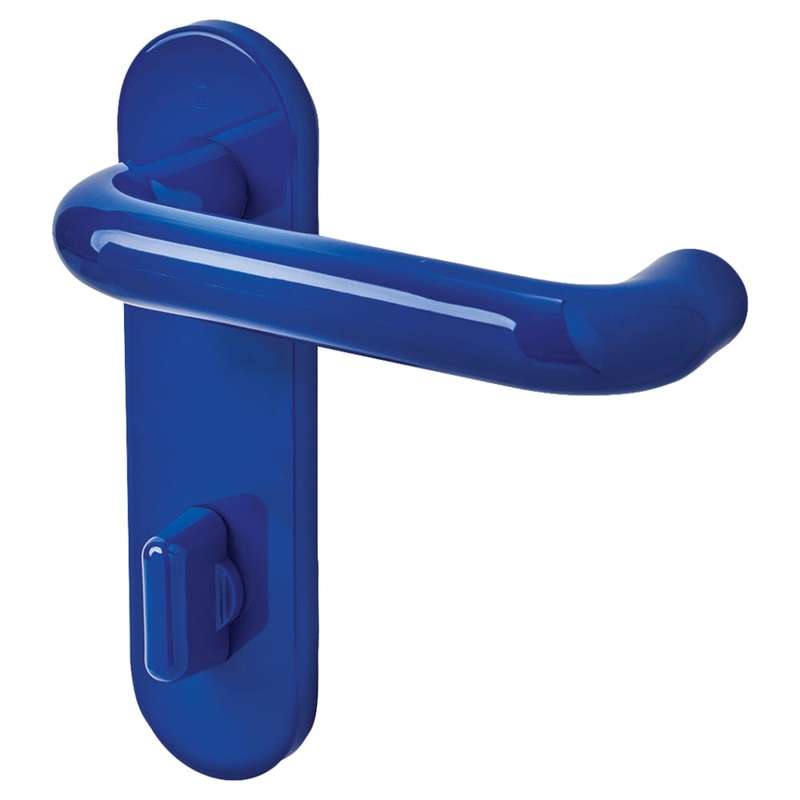 Hoppe Paris AR600/25 Nylon Steel Core Safety Bathroom Door Handle – 78mm c/c – Cobalt Blue