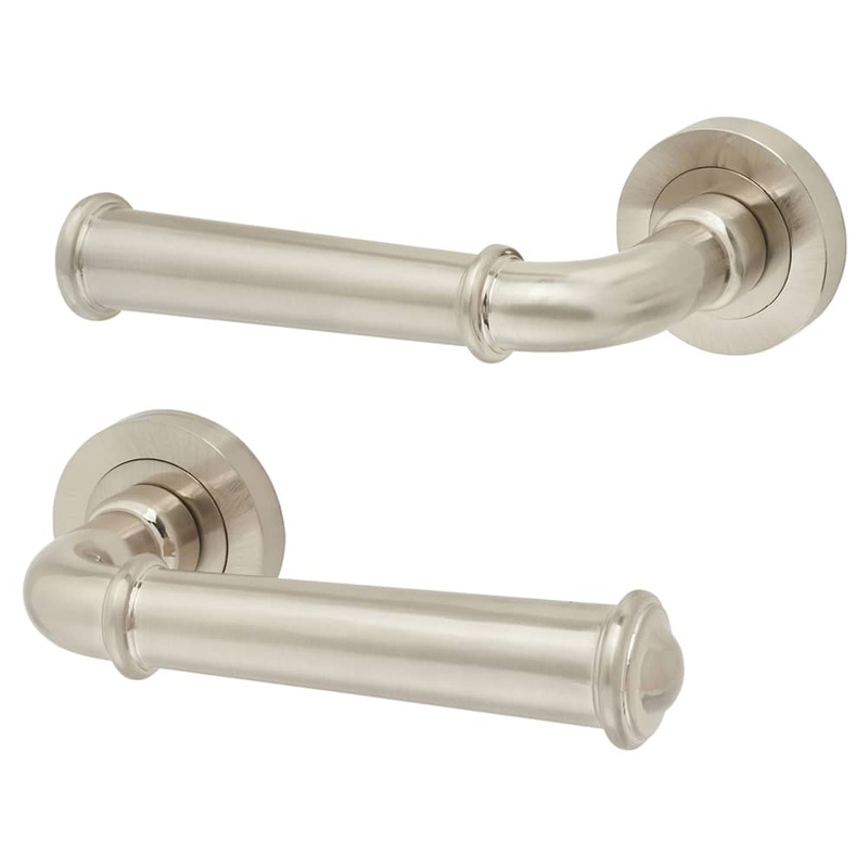Jedo by Frelan Classic Door Handle on Rose – Satin Nickel