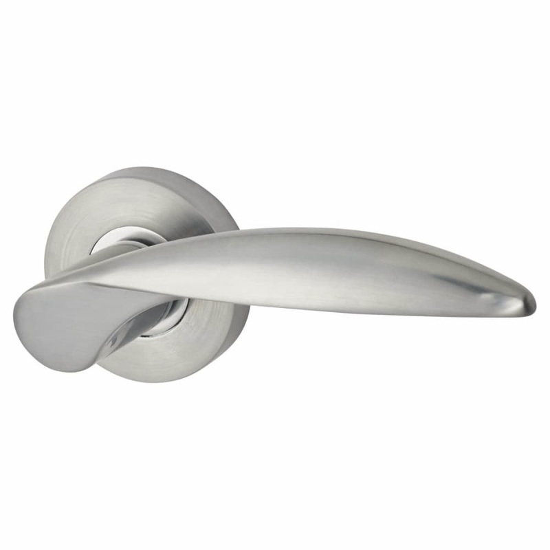 Jigtech Cresta Door Handle on Rose – Satin Chrome