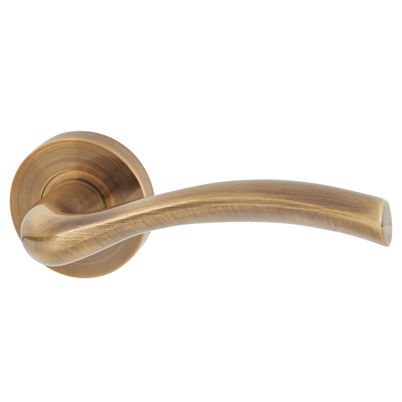 Jigtech Solar Door Handle on Rose – Antique Brass