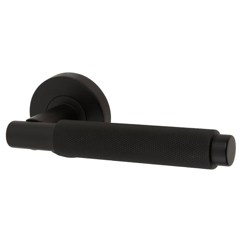 Jigtech Textura Door Handle on Rose – Matt Black