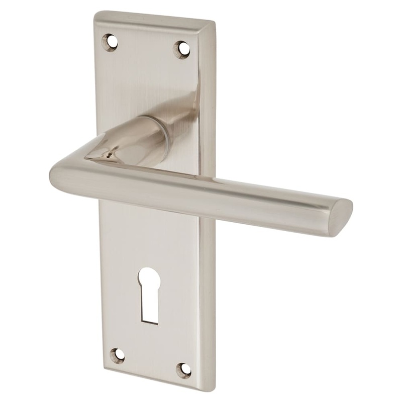 Serozzetta by Carlisle Brass Dieci Lock Door Handle – Keyhole – 150 x 50mm – Satin Nickel