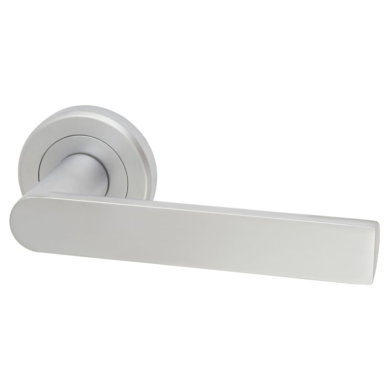 Serozzetta by Carlisle Brass Edge Door Handle on Rose – Satin Chrome