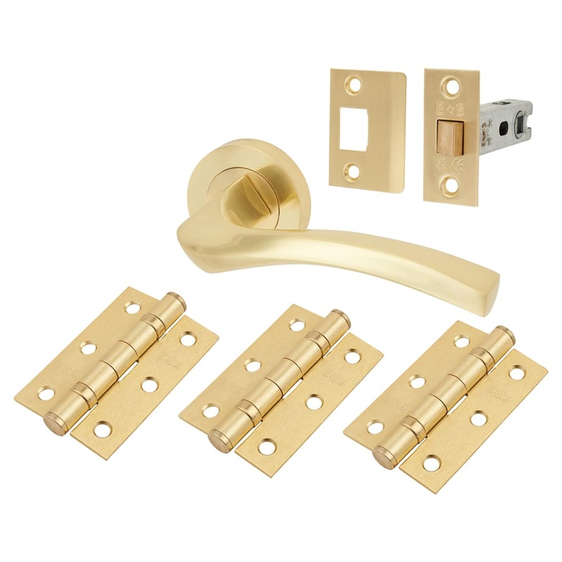 Serozzetta by Carlisle Brass Sines Latch Door Handle on Rose Ultimate Door Kit – Satin Brass
