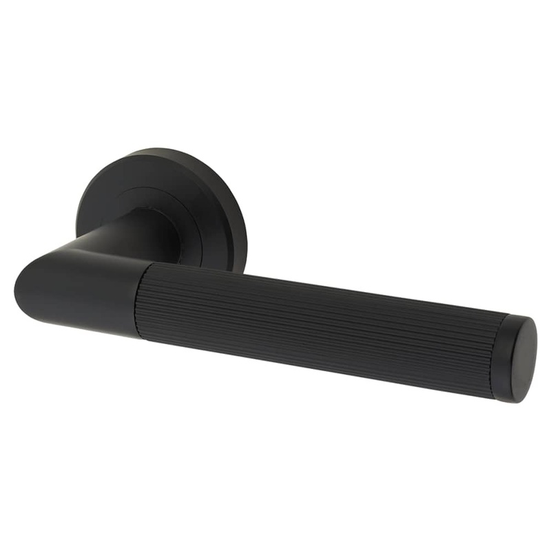 Serozzetta by Carlisle Brass Trend Lines Door Handle Rose – Matt Black
