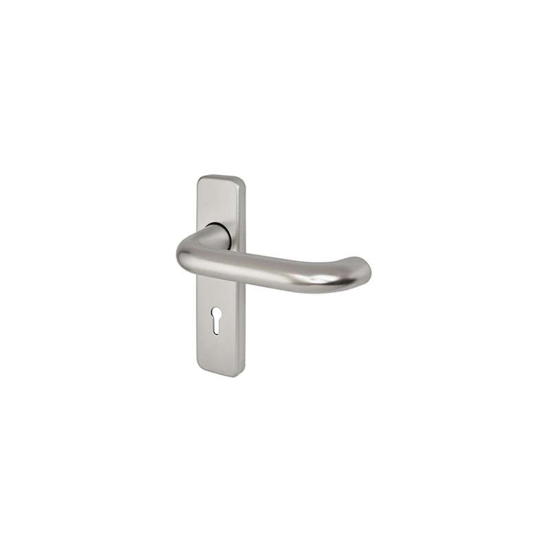 Touchpoint 20mm Return to Door Lock Door Handle – Keyhole – 155 x 40mm – Satin Aluminium