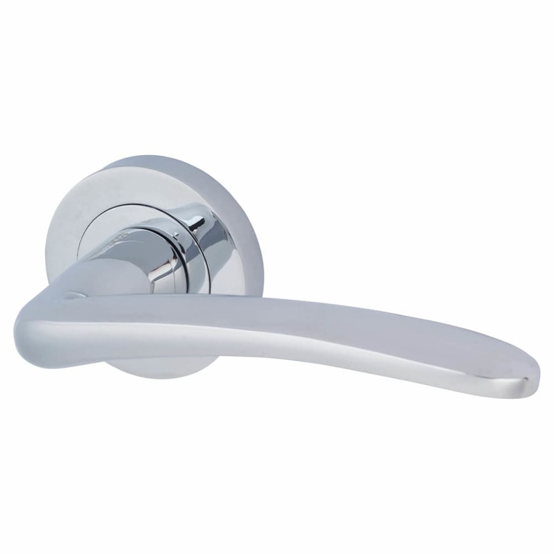 Touchpoint Eloise Door Handle on Rose – Polished Chrome