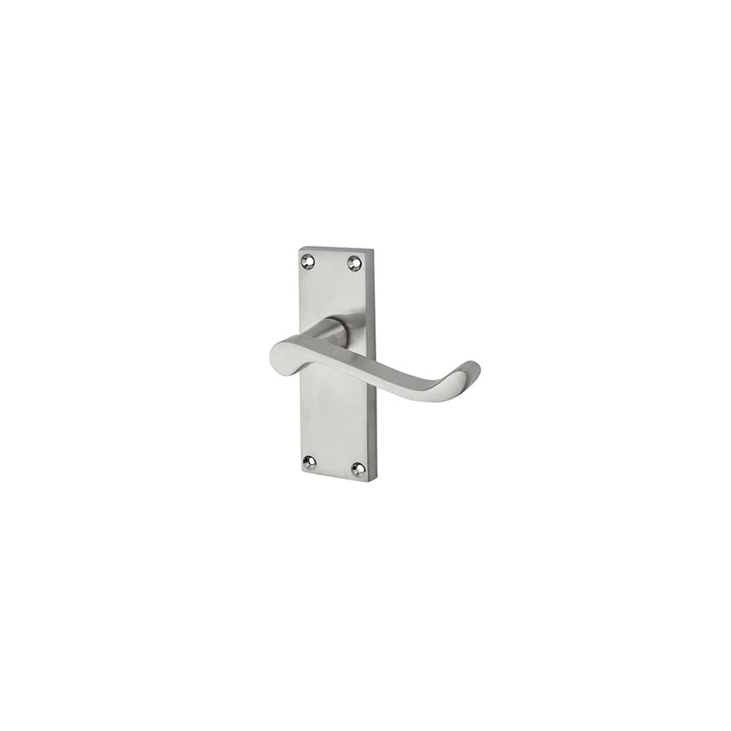 Touchpoint Mia Budget Scroll Latch Door Handle – Short Plate – 114 x 41mm – Satin Chrome