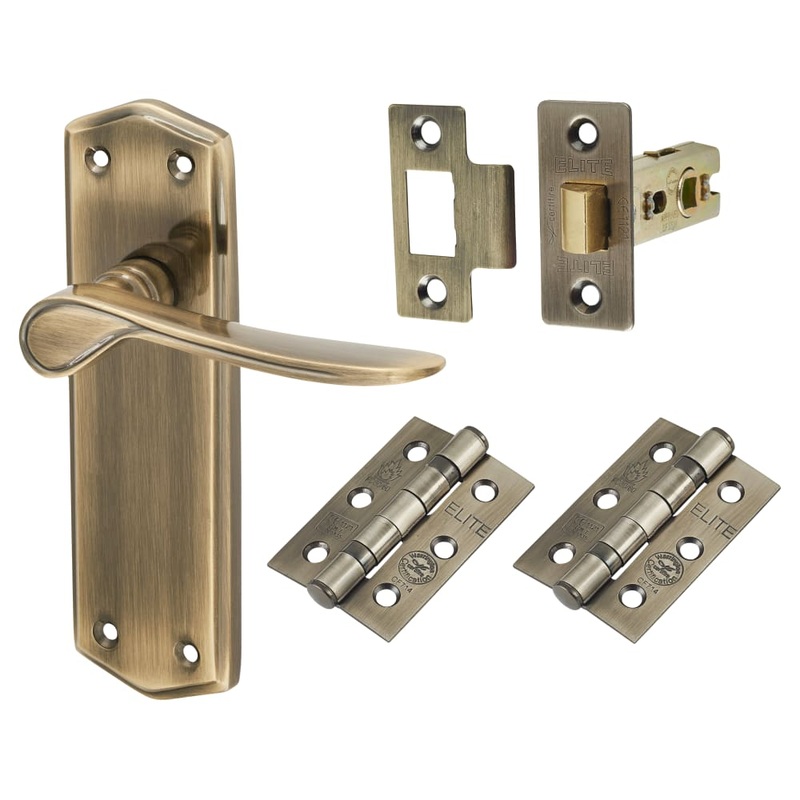 Touchpoint Rome Latch Door Handle Kit – Antique Brass
