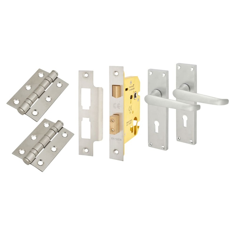 Touchpoint Victorian Straight 5 Lever Sashlock Door Handle Kit – Satin Chrome