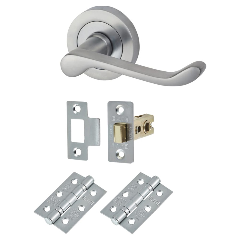 Touchpoint Victorian Summer Latch Door Handle on Rose Kit – Satin Chrome