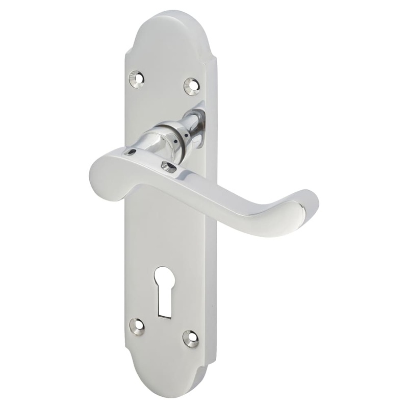 Touchpoint Victorian Summer Lock Door Handle – Keyhole – 168 x 40mm – Polished Chrome
