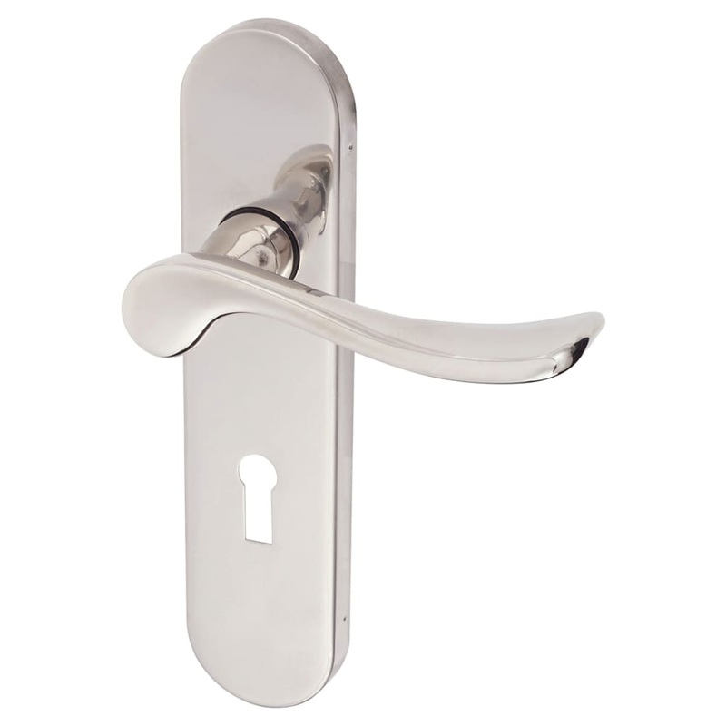 Urfic Berkshire Lock Door Handle – Keyhole – 113 x 39mm – Polished Nickel