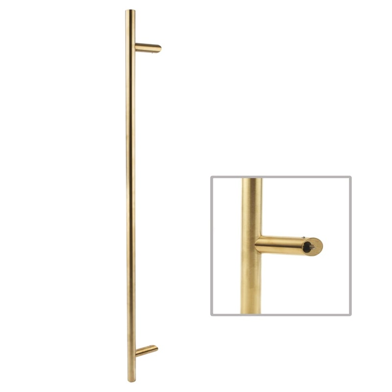 Altro 30mm Guardsman T-Bar Door Pull Handle – Bolt Fix – 1000mm Centres – PVD Satin Brass