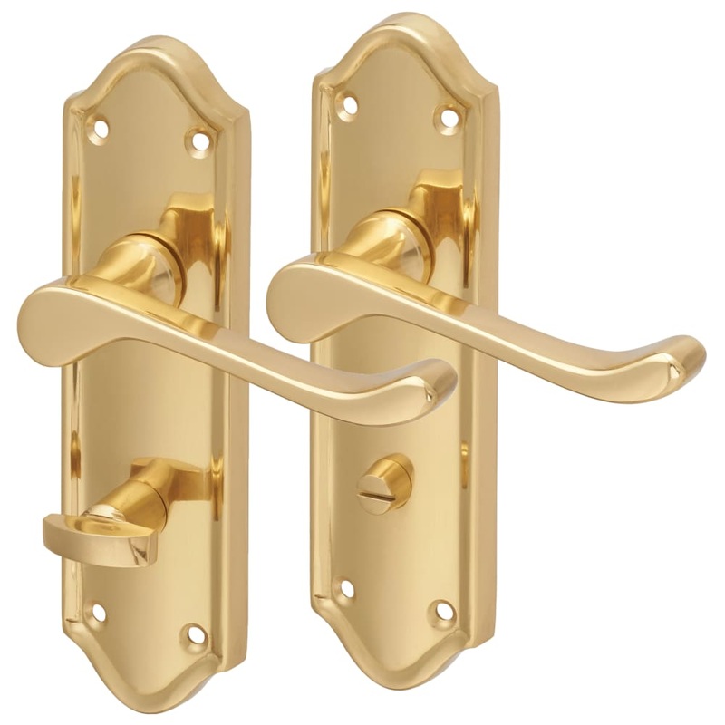 Altro Ashmead Bathroom Door Handle – 168 x 46mm – Polished Brass