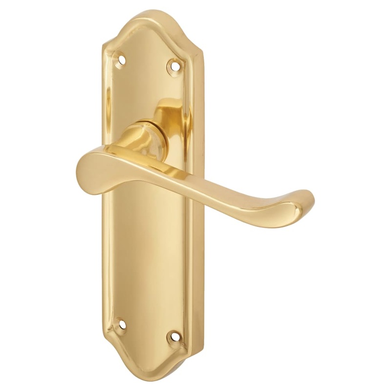 Altro Ashmead Latch Door Handle – 168 x 46mm – Polished Brass