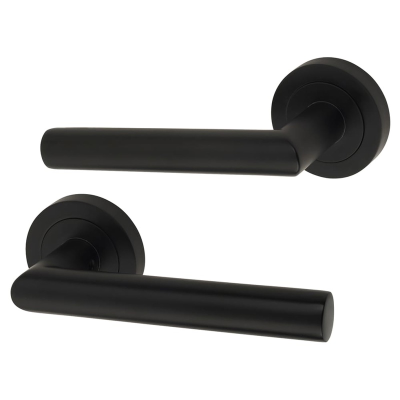 Altro Emily Door Handle on Rose – Matt Black