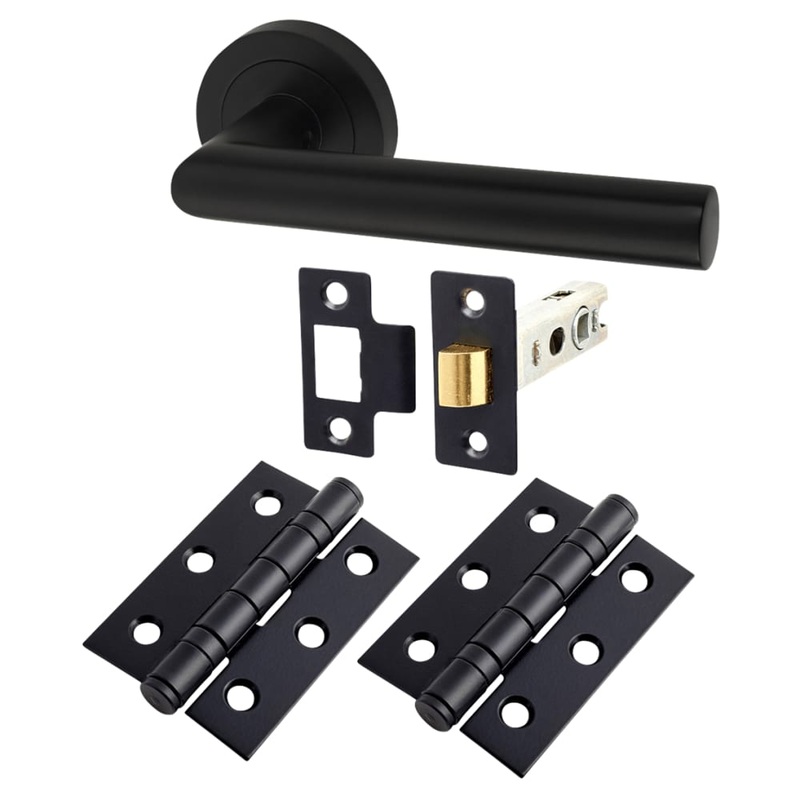 Altro Emily Latch Door Handle on Rose Kit – Matt Black