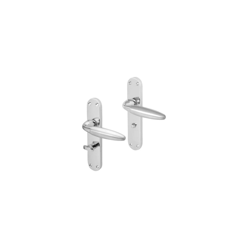 Altro Florence Bathroom Door Handle – 182 x 39mm – Satin/Polished Chrome