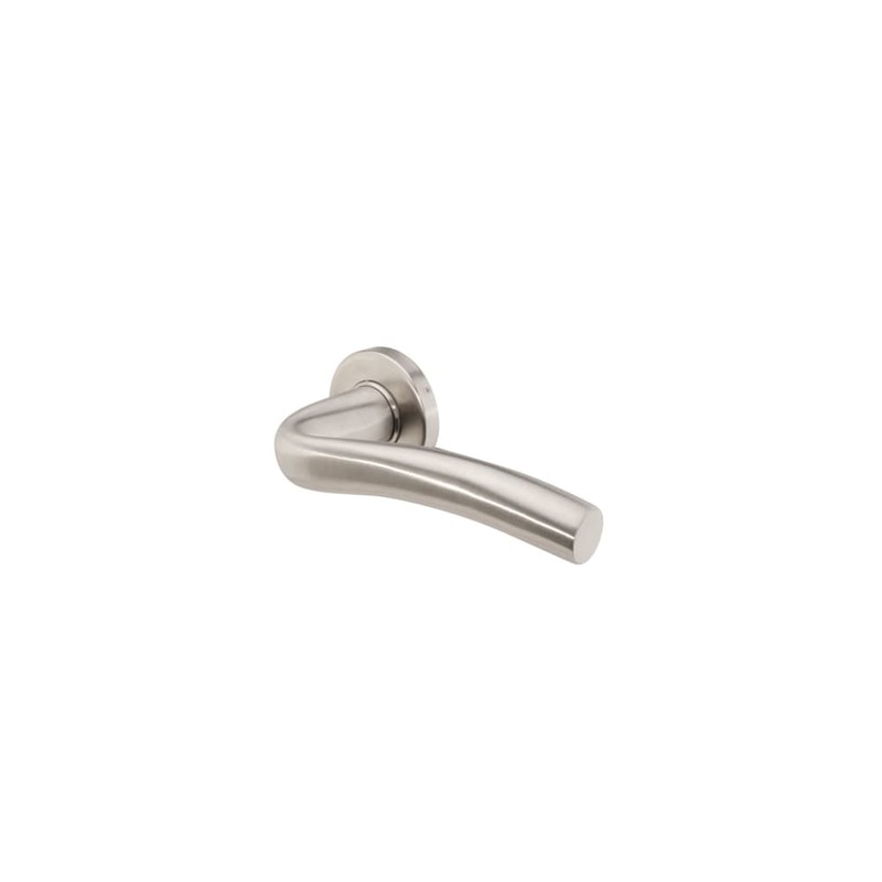 Altro Swept 4 Style Door Handle on Rose – Satin Stainless Steel